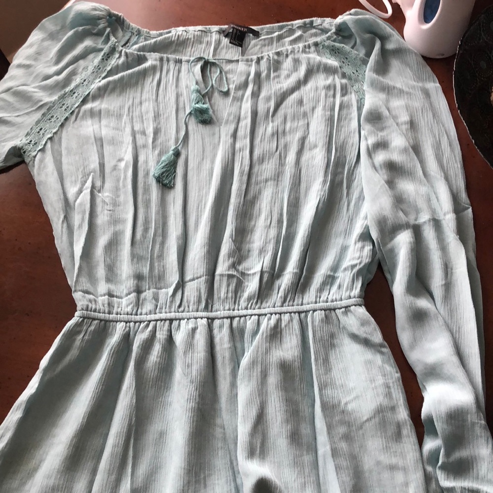 Teal Long sleeve Romper